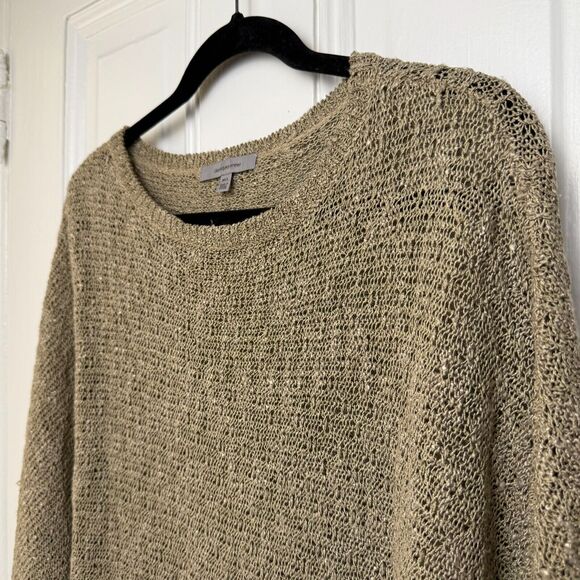 Classiques Entier Silk Linen Blend Sweater Womens Medium Knit Coastal Dolman - Picture 2 of 7